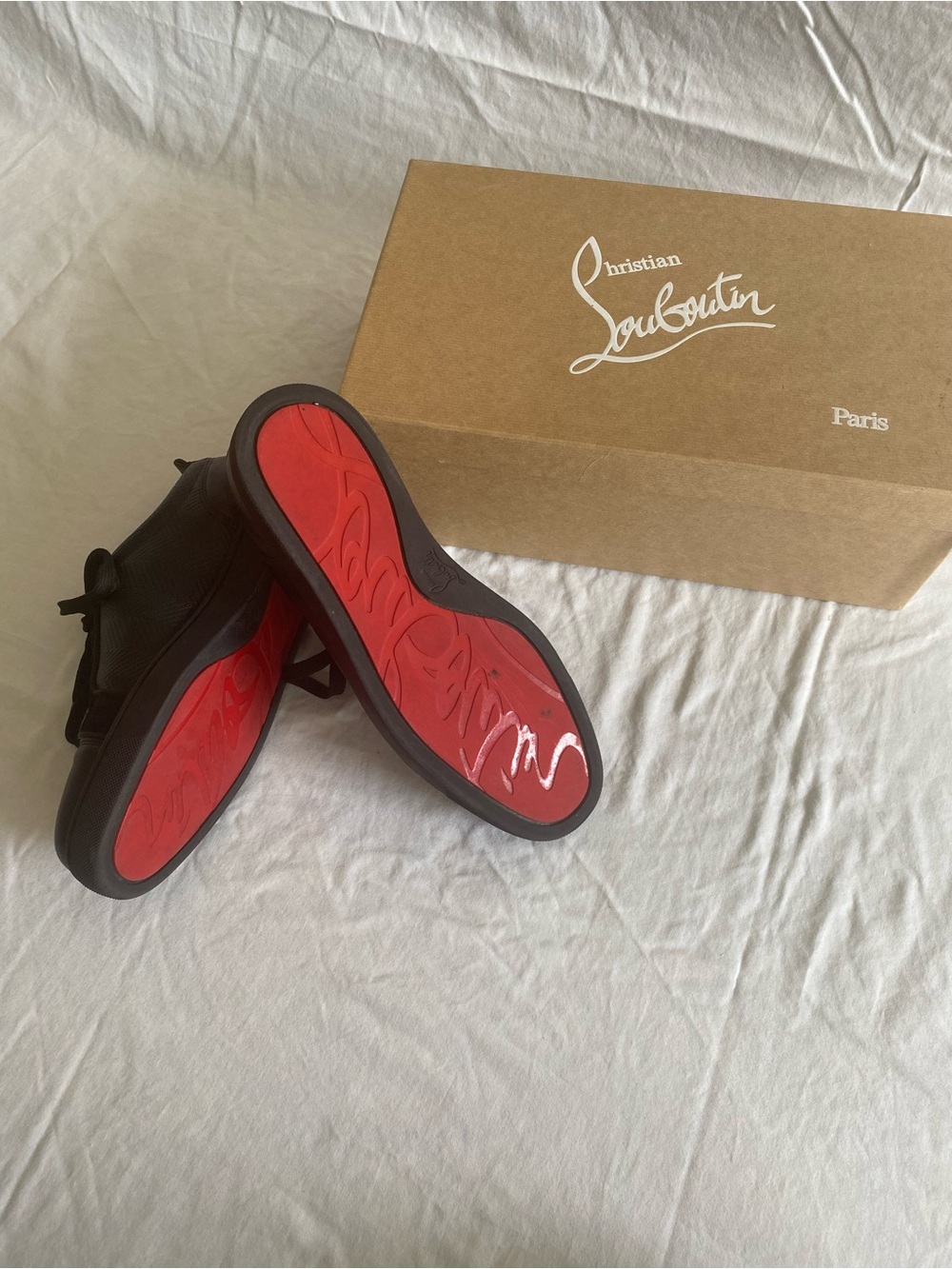 Christian Louboutin Men’s Black Low-Top Sneakers - Size 10 US/43 EU